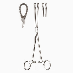 Ballenger Sponge Forceps, Straight, Serrated, 7 in