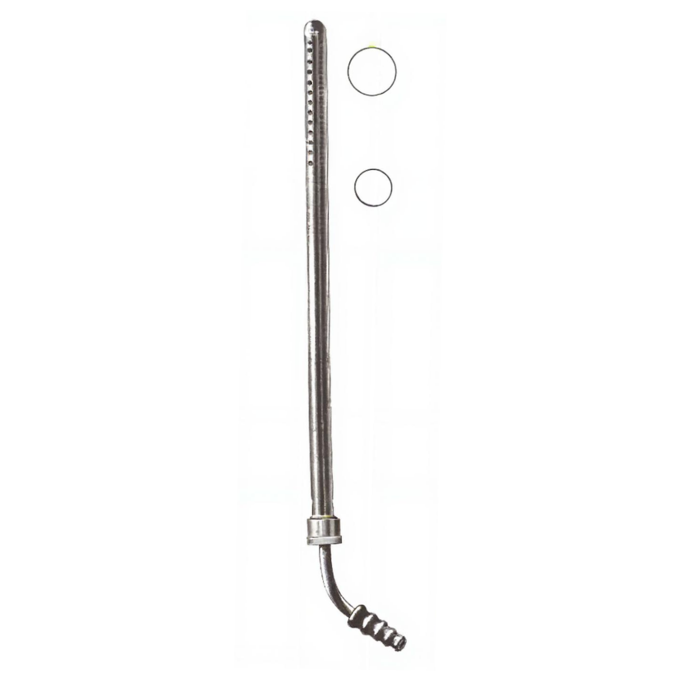 Poole Suction Tube Angled 23 Fr. Chrome 8-3/4 in