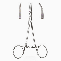 Halstead-Mosquito Forceps, 1x2 Teeth, Curved 5in