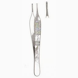 Adson Tissue Forceps 1x2 Teeth Serrated Delicate 4.75 in