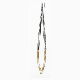 Jacobson Microvascular Needle Holder Straight Serrated Jaws Tungsten Carbide w/o Lock7in