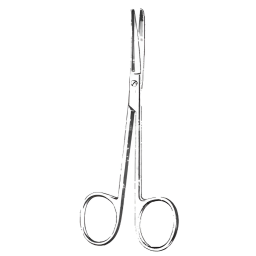 Curved Plastic Surgery Scissors Blades Blunt/Blunt 4-3/4in