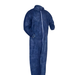 100% Polypropylene Basic Protection Collared Coverall Navy Blue 25/Case