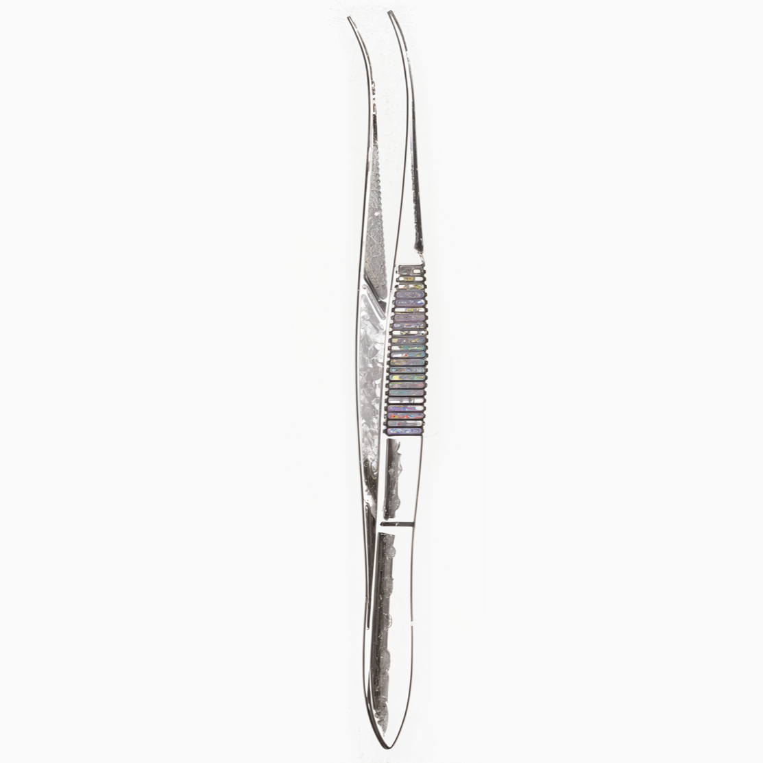 Eye Dressing Forceps Extra Fine Serrated Half Curved 4in