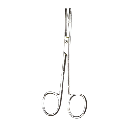 Curved Plastic Surgery Scissors Serrated Blades Blunt/Blunt 4-3/4in