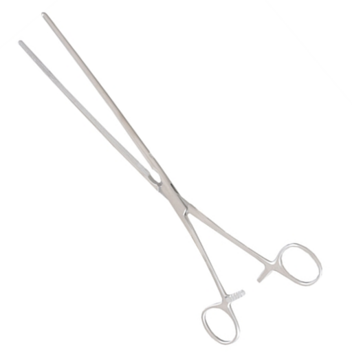 Kocher Intestinal Forceps 10-1/2 in, Straight, Longitudinal Serrations