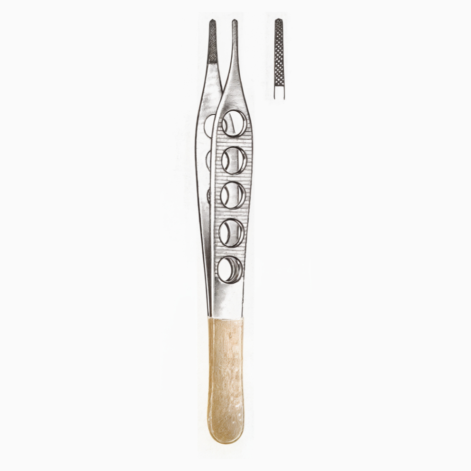 Adson Dressing Forceps Cross Serrated Tips 4.75in