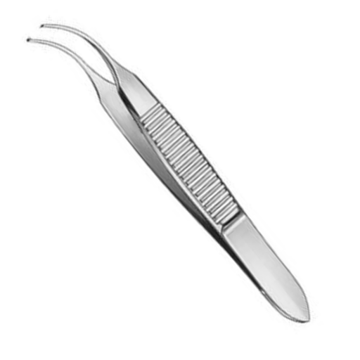 Graefe Iris Forceps, 2-3/4in, Curved, 1x2 Teeth