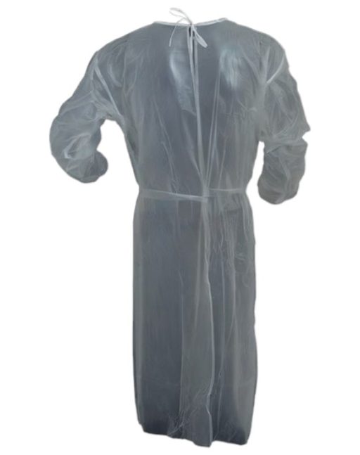 Heavy Duty Vinyl Long Sleeve Gown Clear 36/pc Case - Image 2