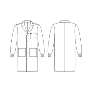 Unisex 4-Pocket Full Length Lab Coat w/Knit Cuffs - Image 5