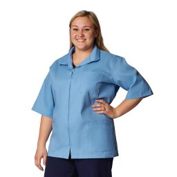 Unisex Zip Front Smock Ceil Blue Small