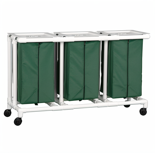 Select Line Triple Linen Hamper Cart w/o Foot Pedals