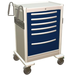 Aluminum Standard Tall Anesthesia Treatment Cart w/ 6 Drawers & Key Lock