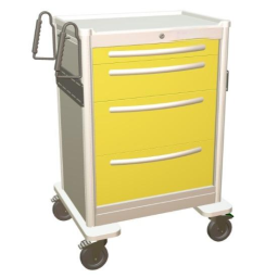Aluminum Standard Tall Isolation Cart w/ 4 Drawers & Key Lock