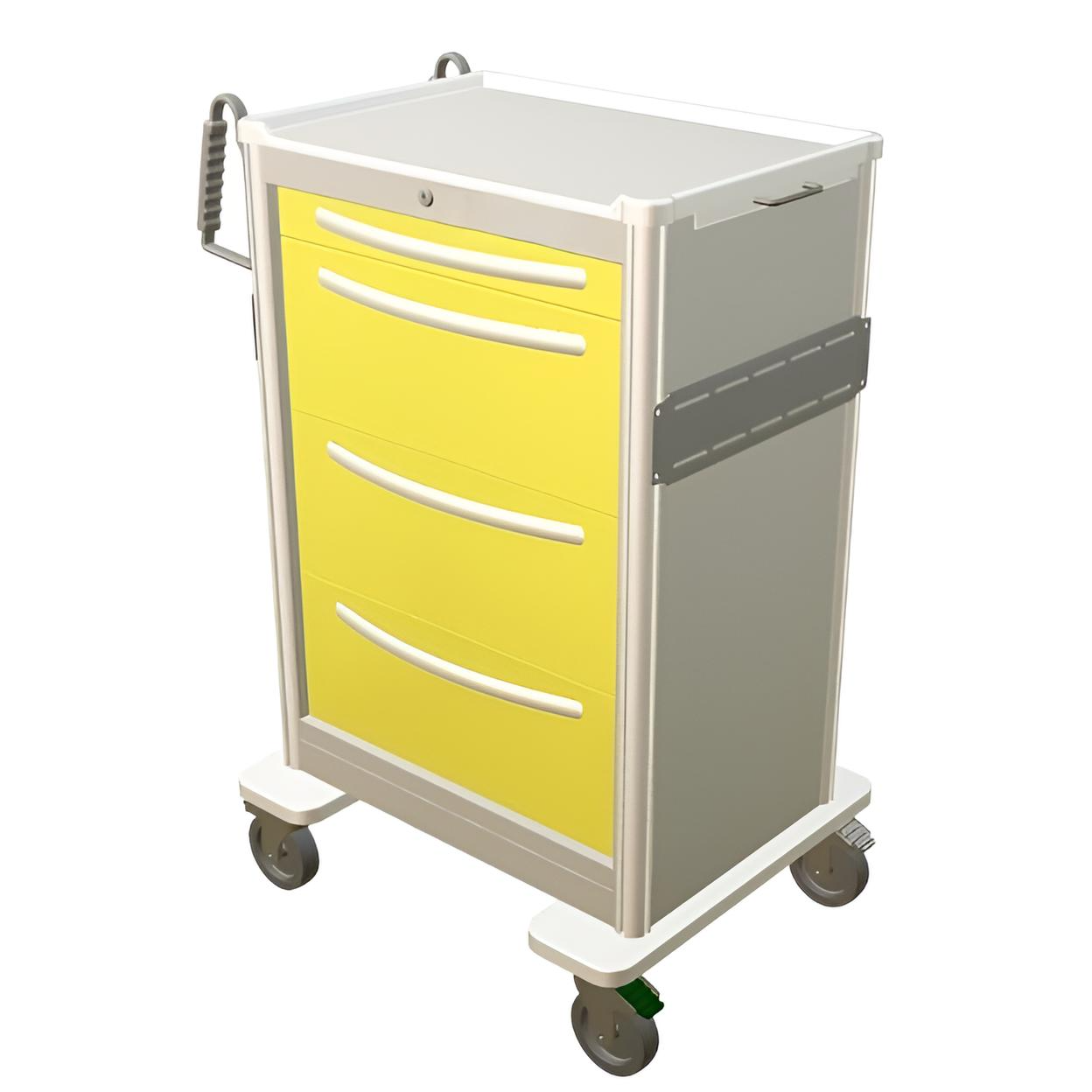 Aluminum Standard X-Tall Isolation Treatment Cart w/ 4 Drawers & Key Lock - Image 2