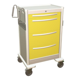 Aluminum Standard X-Tall Isolation Treatment Cart w/ 4 Drawers & Key Lock