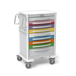 Aluminum Standard X-Tall Pediatric Emergency Crash Cart w/ 9 Drawers & Lever Lock