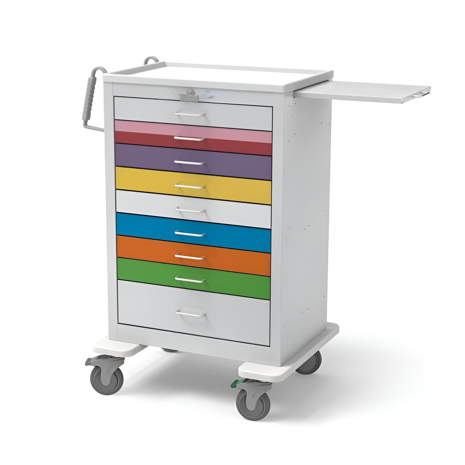 Steel Standard X-Tall Pediatric Emergency Crash Cart w/ 9 Drawers & Lever Lock - Image 2