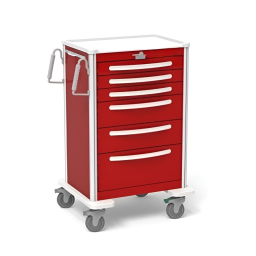 Aluminum Standard X-Tall Emergency Crash Cart w/ 6 Drawers & Lever Lock