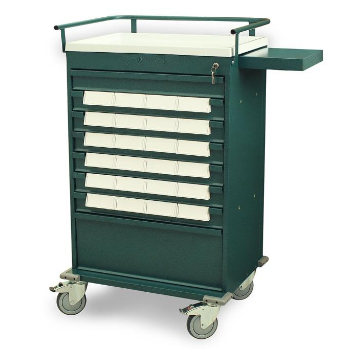 Economy Med Bin Cart w/ Key Lock & 24 - 5in Bins