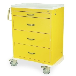 Tall Isolation Standard Width Cart w/ Key Lock & 4 Drawers