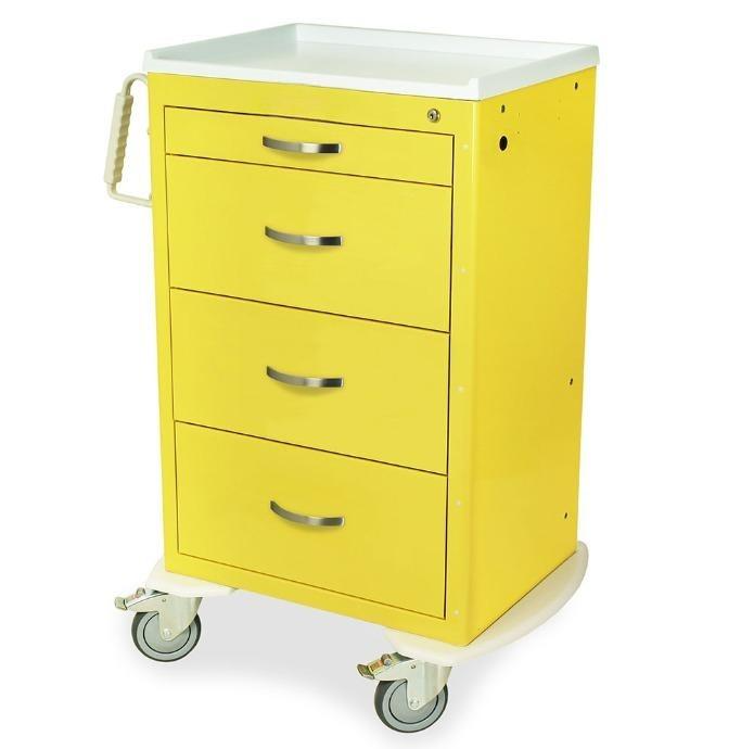 Tall Infection Control Med Width Cart w/Key Lock & 4 Drawers