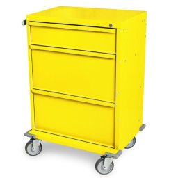 Tall Isolation Procedure Cart w/ Key Lock & 3 Drawers