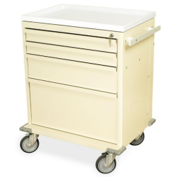 Short Medical Treatment Cart w/ Key Lock & 4 Drawers