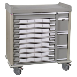 Standard Med Bin Cart w/ Key Lock & 36 - 5in Bins