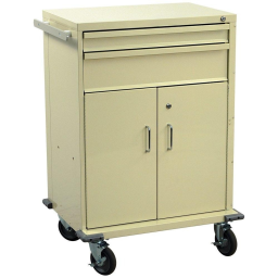 Tall Procedure Cart w/ Key Lock, Storage & 2 Drawers