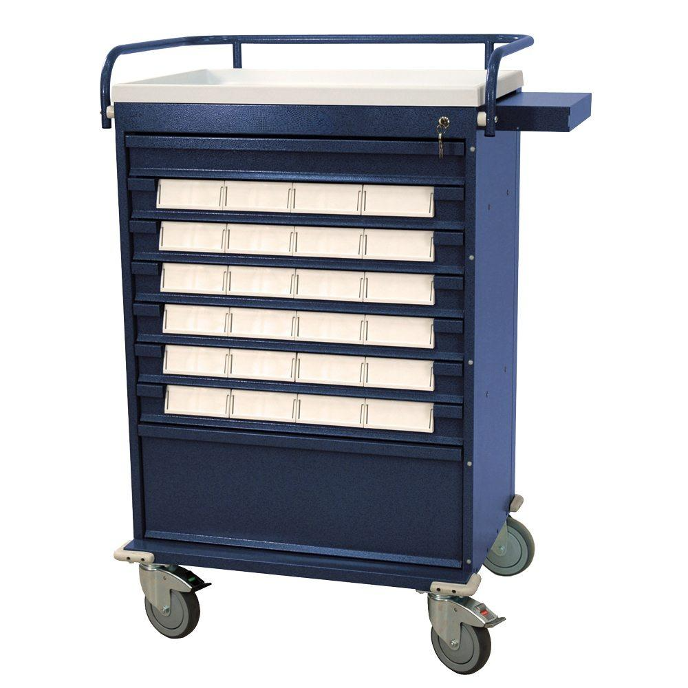 Economy Med Bin Cart w/ Key Lock & 24 - 5in Bins - Image 3
