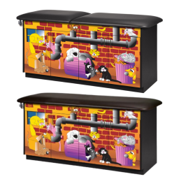 Alley Cats & Dogs Pediatric Treatment Table w/4 Doors & 2 Adjustable Shelves