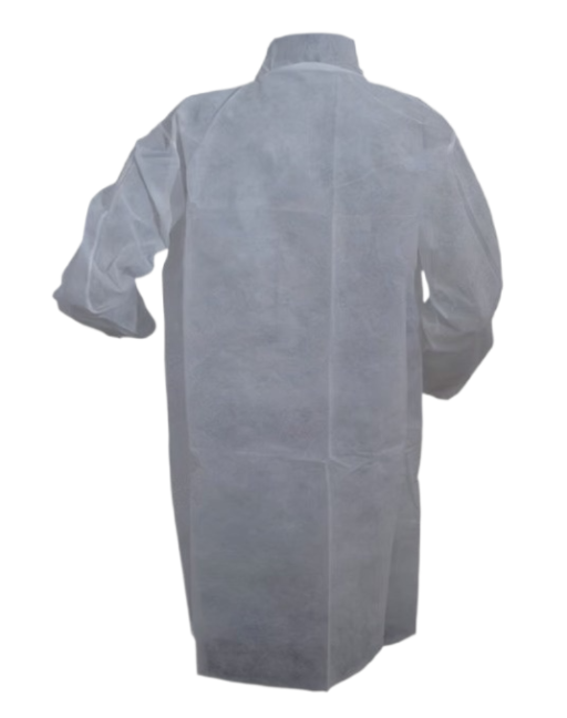 Prolypropylene Lab Coat Frock w/o Pockets White 50/pc Case - Image 2
