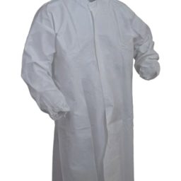 Polyethylene/Polypropylene Blend Static Dissipative Lab Coat Frock w/o Pockets White 30/pc Case