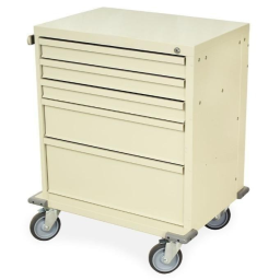 Short Procedure Treatment Cart w/ Key Lock & 5 Drawers