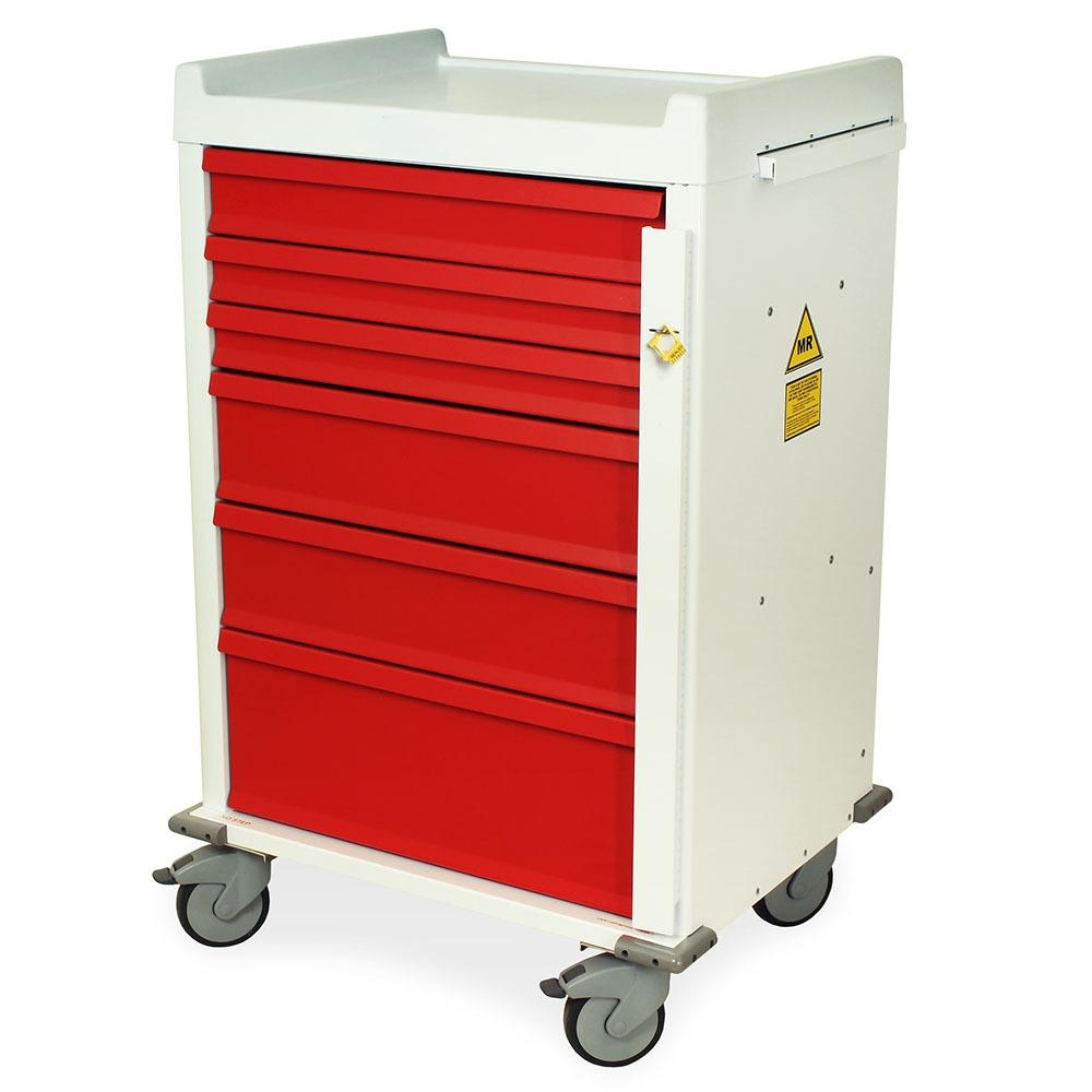 MRI Compatible Aluminum EMG Cart w/ Breakaway Lock & 6 Drawers - Image 2