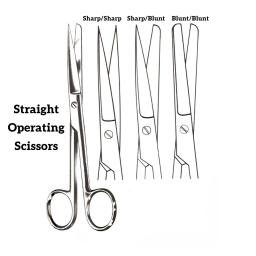Straight Operating Scissors Sharp/Blunt 4-1/2in
