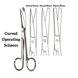 Curved Operating Scissors Sharp/Blunt 4-1/2in