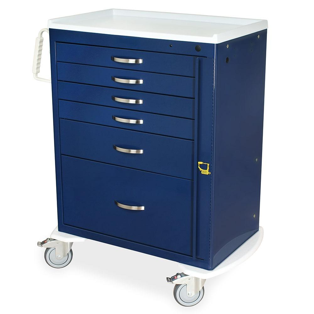 Tall Emergency Standard Width Cart w/ Breakaway Lock & 6 Drawers - Image 2
