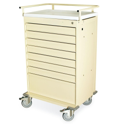 Economy Medication Box Cart w/ Key Lock & 8 Drawers