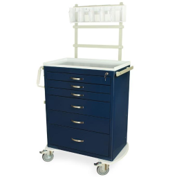 Tall Anesthesia Standard Width Cart w/ Key Lock & 6 Drawers