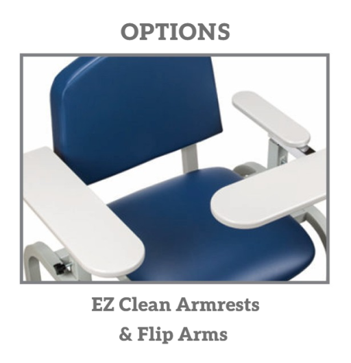 Padded Extra-Tall Blood Drawing Chair w/ Padded Flip Arms - Image 3