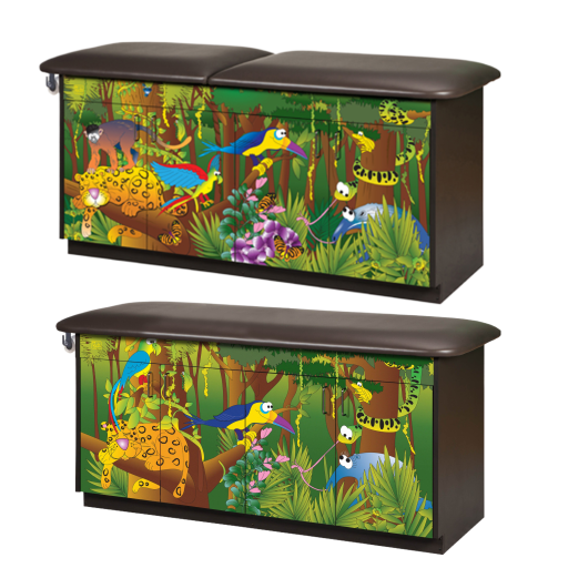 Rainforest Follies Pediatric Treatment Table w/ 4 Doors & 2 Adjustable Shelves