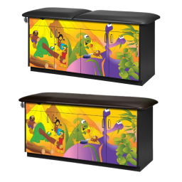 Dino Days Pediatric Treatment Table w/ 4 Doors & 2 Adjustable Shelves