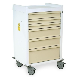 MRI Compatible Aluminum ANS Cart w/Key Lock & 6 Drawers