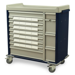 Standard Line Med Bin Cart w/ STD Pkg & 28 - 5in Medication Bins & 5 Drawers