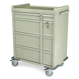 600 Punch Card Capacity Asst. Living Med Cart w/Key Lock