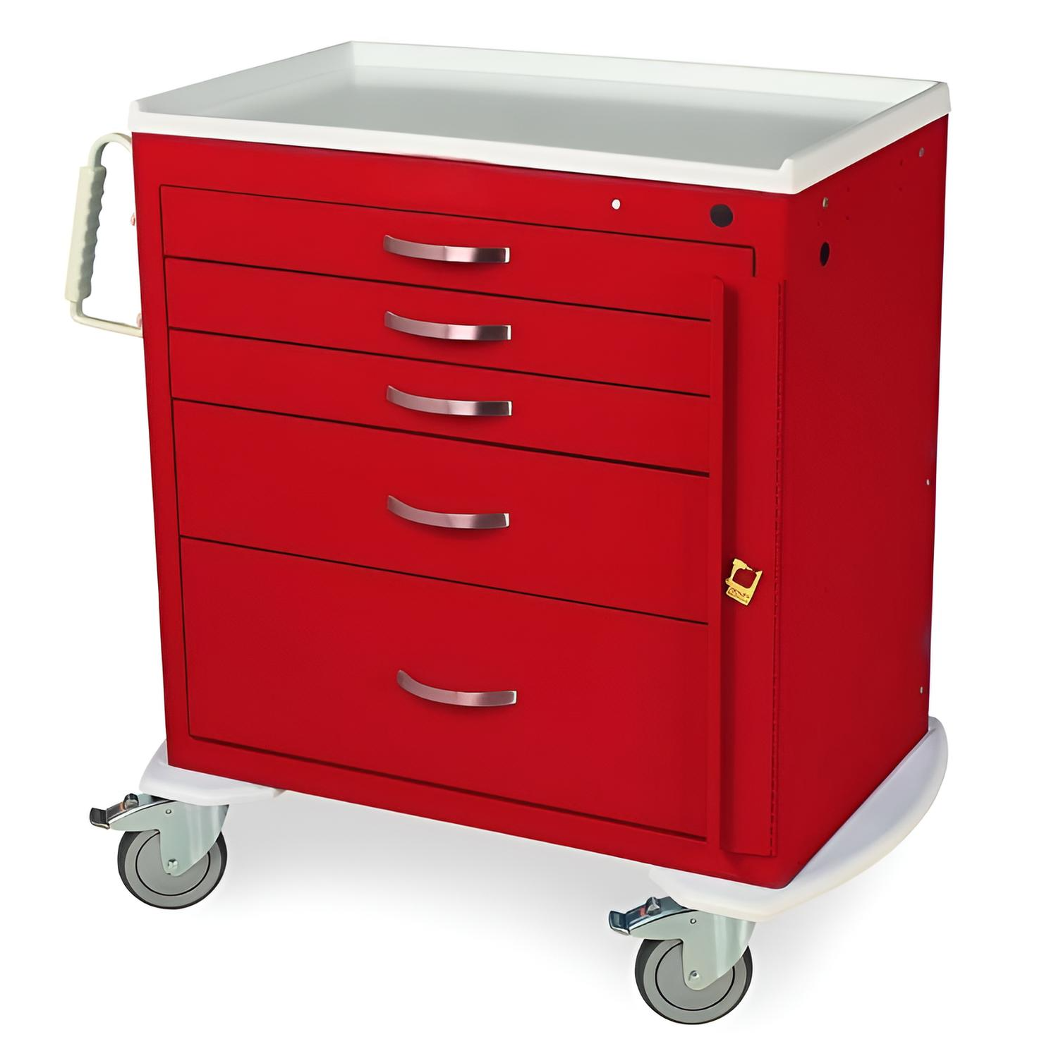 Short Emergency STD Width Cart w/ Breakaway Lock & 5 Drawers