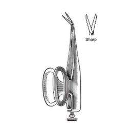 Angled Barraquer Iris Scissors Sharp 2-1/4in