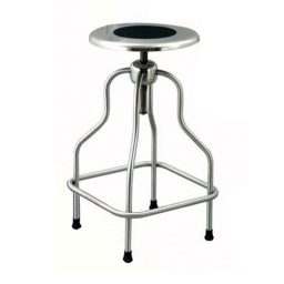 Stainless Steel Revolving Stool w/ Height Adjustment